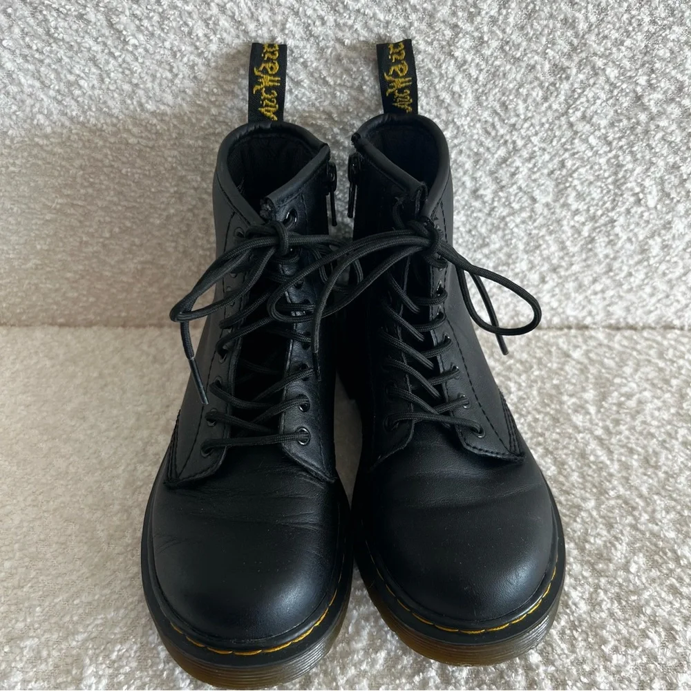 Dr Martens Kids Junior 1460 Softly T Leather Lace Up Black Combat Boots Size‎ 13